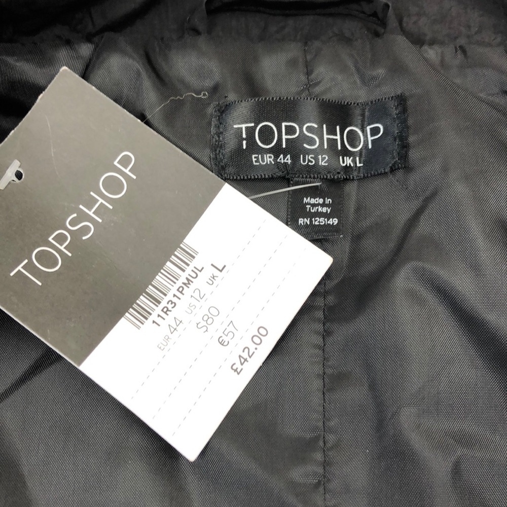 TOPSHOP Check Windbreaker Zip Up Jacket, NWT - Picture 6 of 8